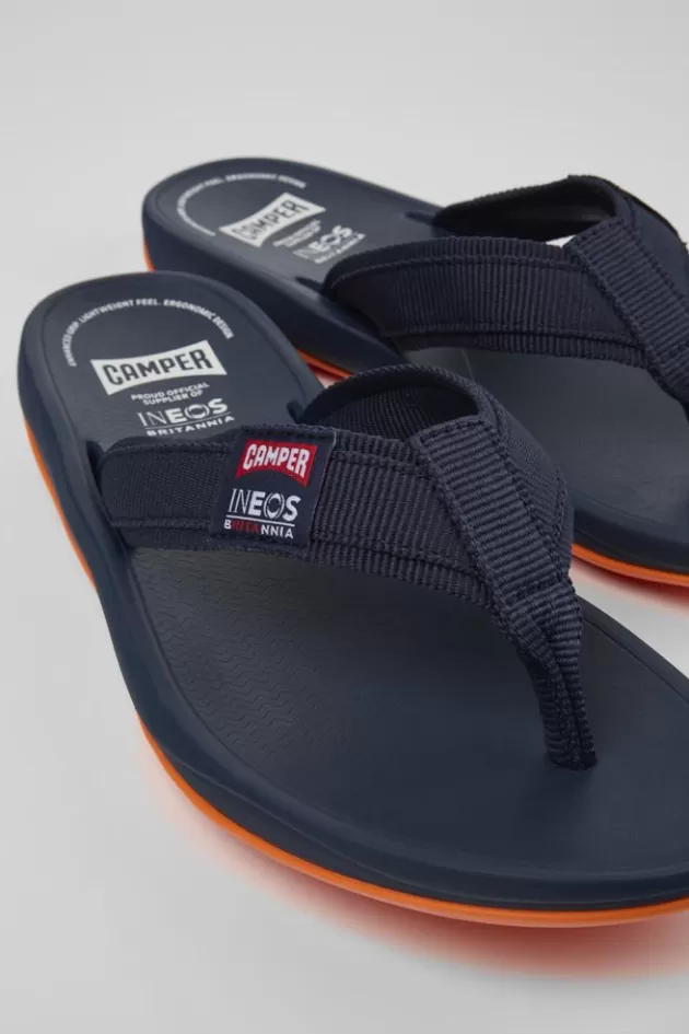 Hot Camper Blauwe Textiel Teenslipper Voor Heren