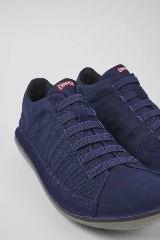 Fashion Camper Blauwe Textiel/Nubuck Basketbalbootie Voor Heren