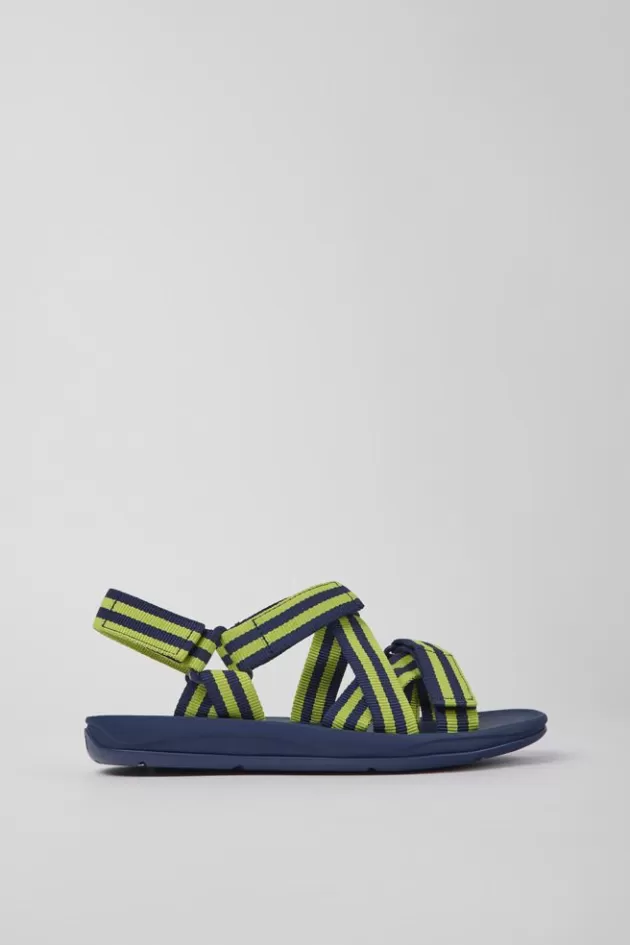 Hot Camper Blauw-Gele Stoffen Herensandalen