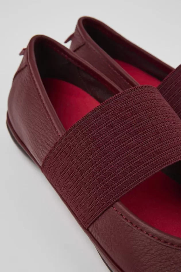 Outlet Camper Bordeaux Leren Ballerina'S Voor Dames