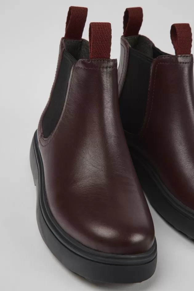 Cheap Camper Bordeaux Leren Chelseaboots Voor Kinderen
