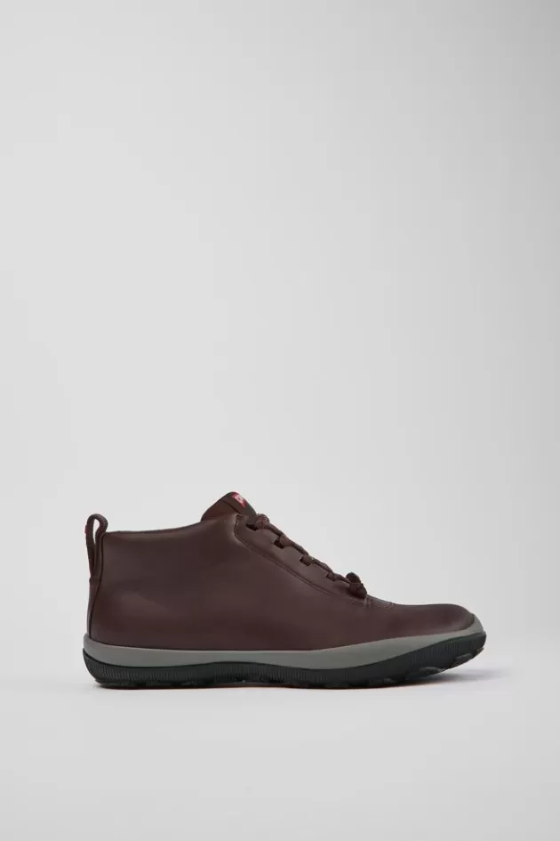 Clearance Camper Bordeaux Leren Damessneakers