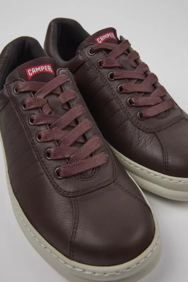 Cheap Camper Bordeaux Leren Herensneakers