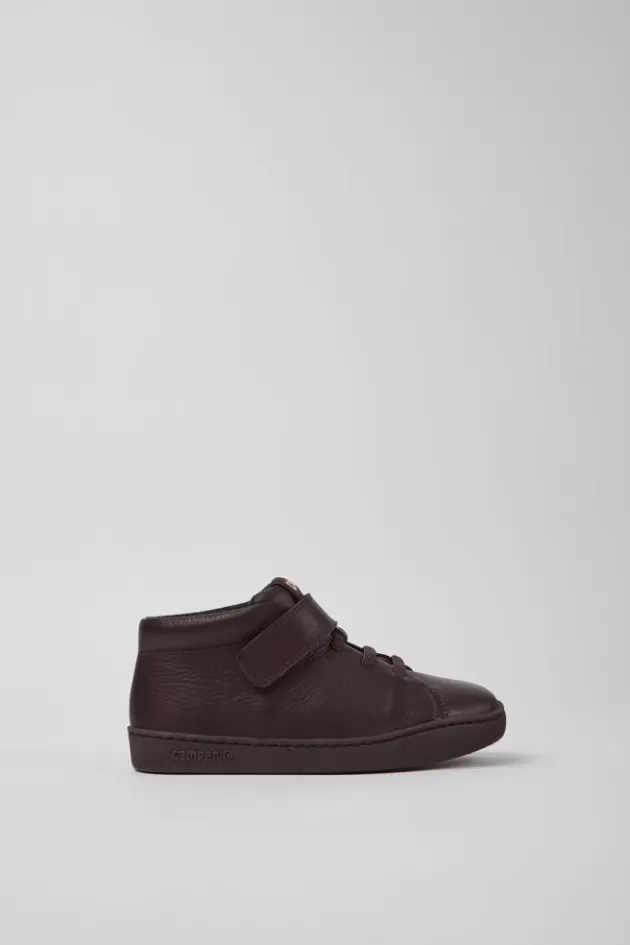 New Camper Bordeaux Leren Kinder-Enkellaarzen