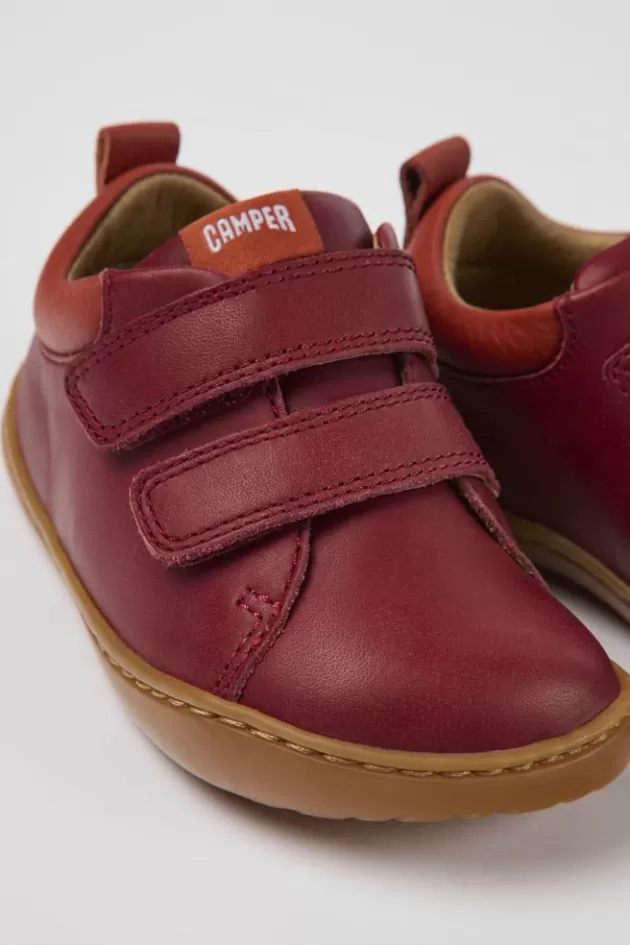 Flash Sale Camper Bordeaux Leren Kinderschoenen