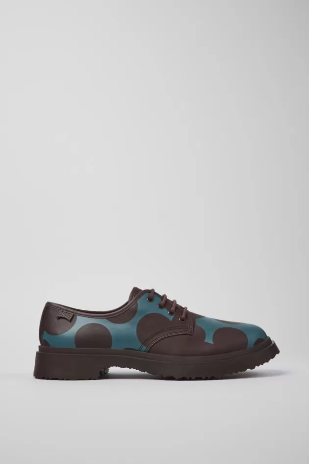 Fashion Camper Bordeaux Met Blauwe Leren Herenschoenen