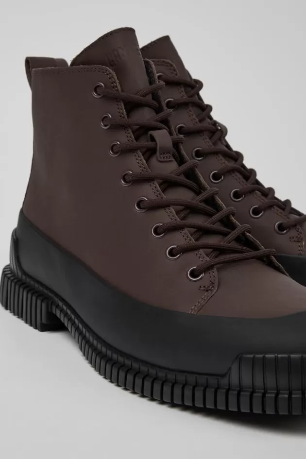 Flash Sale Camper Bruin Met Zwarte Leren Veterboots Voor Heren