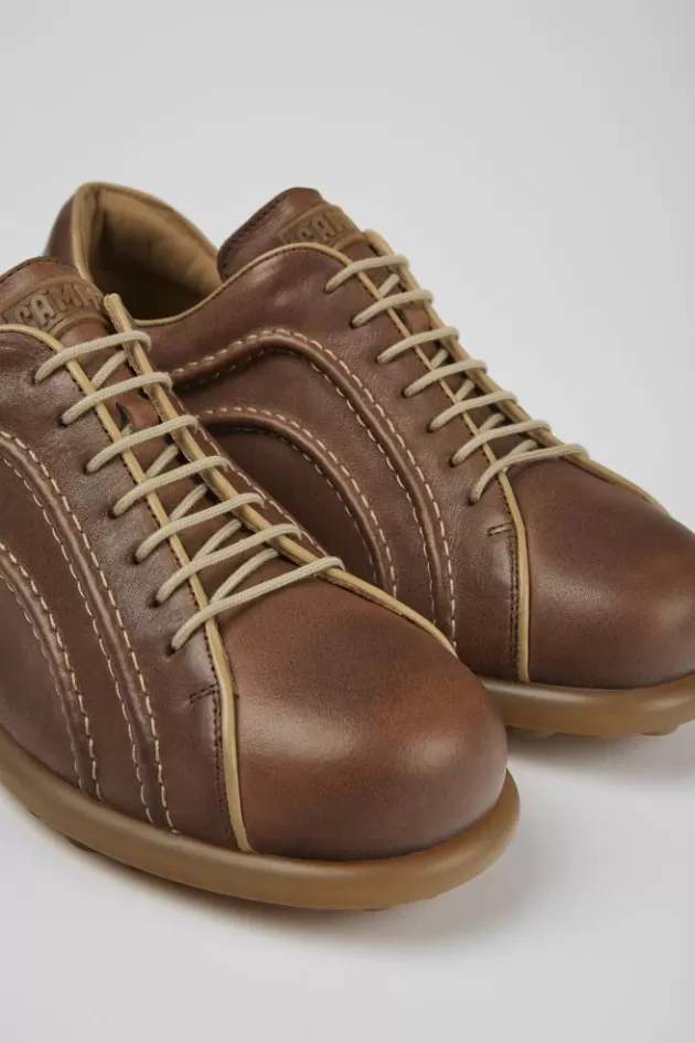 Shop Camper Bruine Herenschoenen Van Plantaardig Gelooid Leer