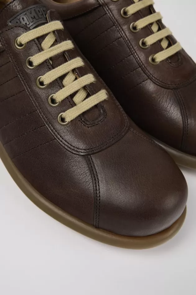 Discount Camper Bruine Herenschoenen Van Plantaardig Gelooid Leer