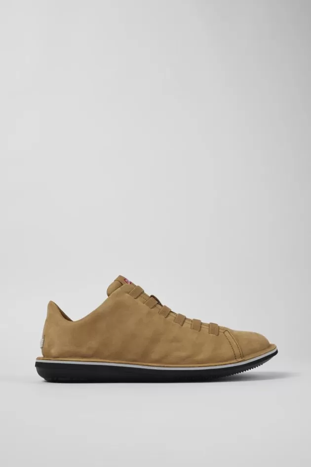 Outlet Camper Bruine Lage Nubuck Sneaker Voor Heren