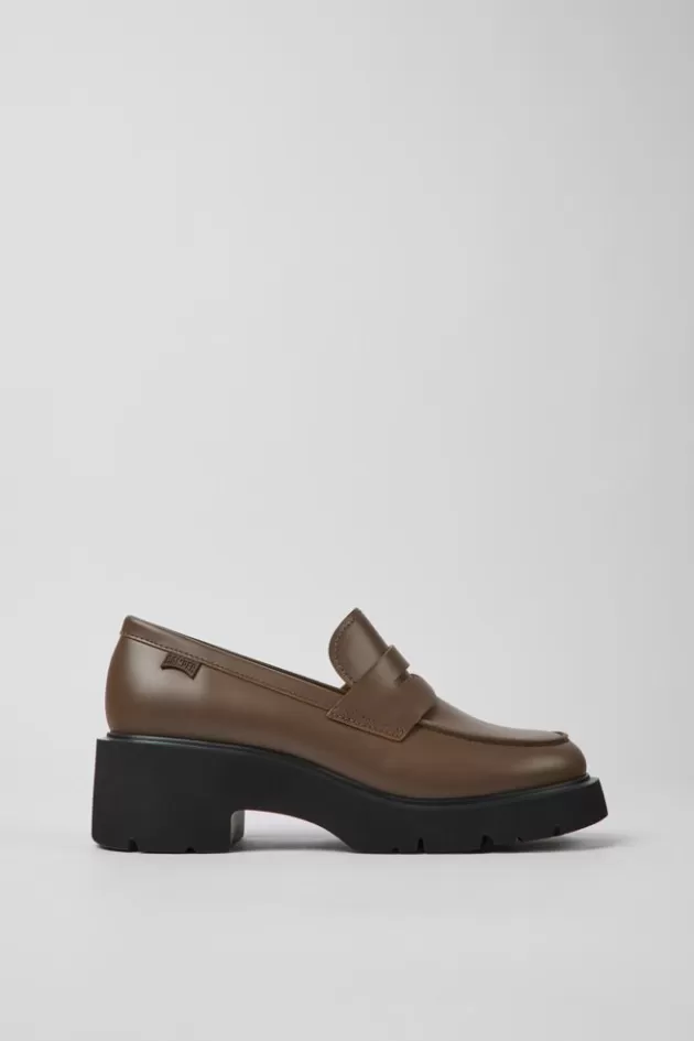 Outlet Camper Bruine Leren Damesloafers