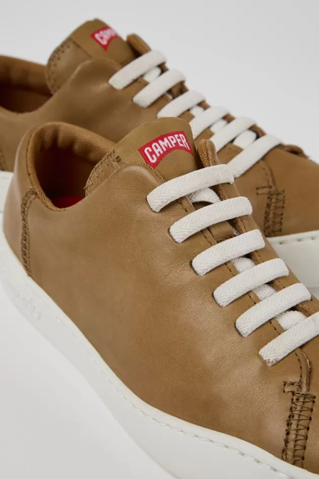 Cheap Camper Bruine Leren Damessneaker