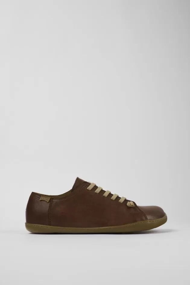 Fashion Camper Bruine Leren Herenschoenen Voor Heren
