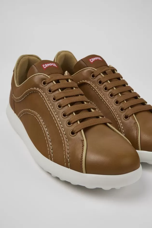 New Camper Bruine Leren Herensneakers