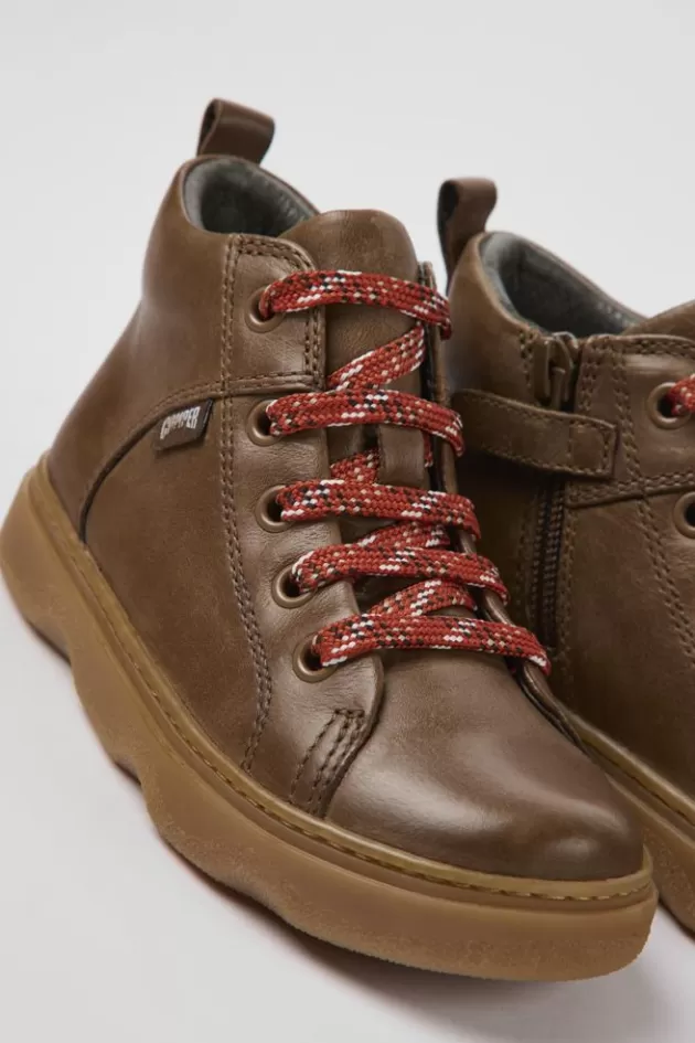 Hot Camper Bruine Leren Kinder-Enkelboots
