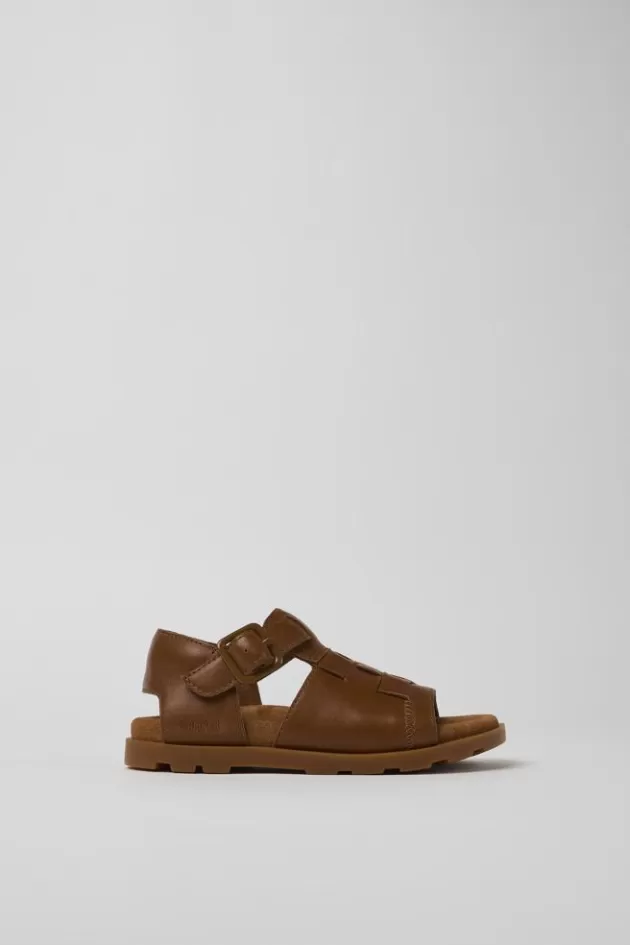 New Camper Bruine Leren Sandaal
