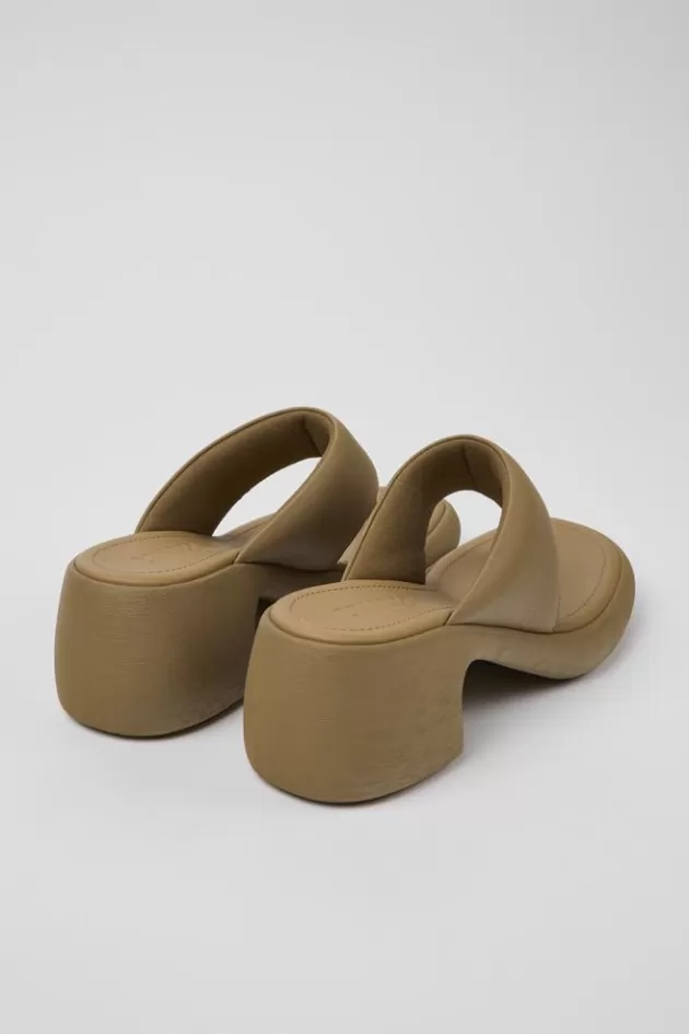 Outlet Camper Bruine Leren Sandaal Voor Dames