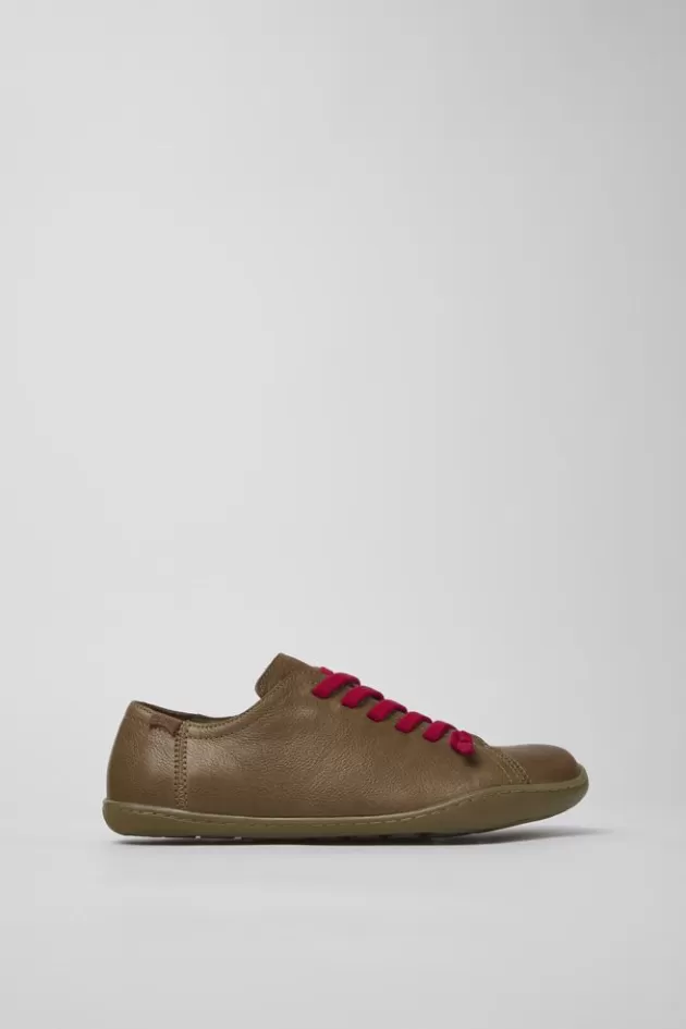Best Sale Camper Bruine Leren Schoen Voor Dames