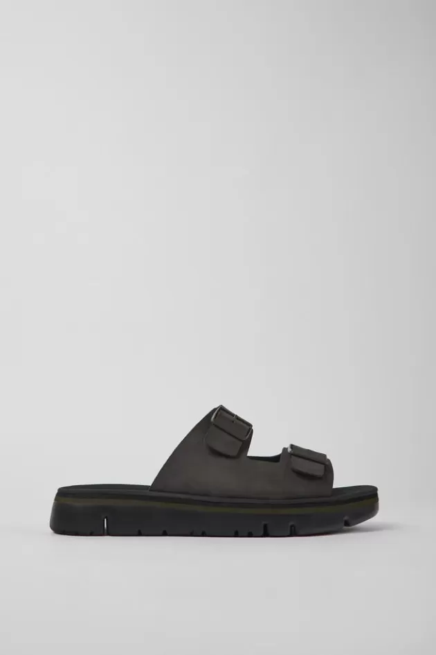 Hot Camper Bruine Leren Slipper Voor Heren
