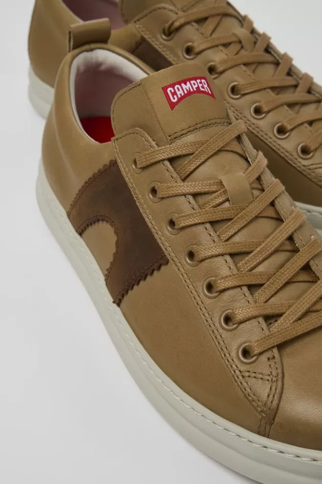Best Sale Camper Bruine Leren Sneaker Voor Heren