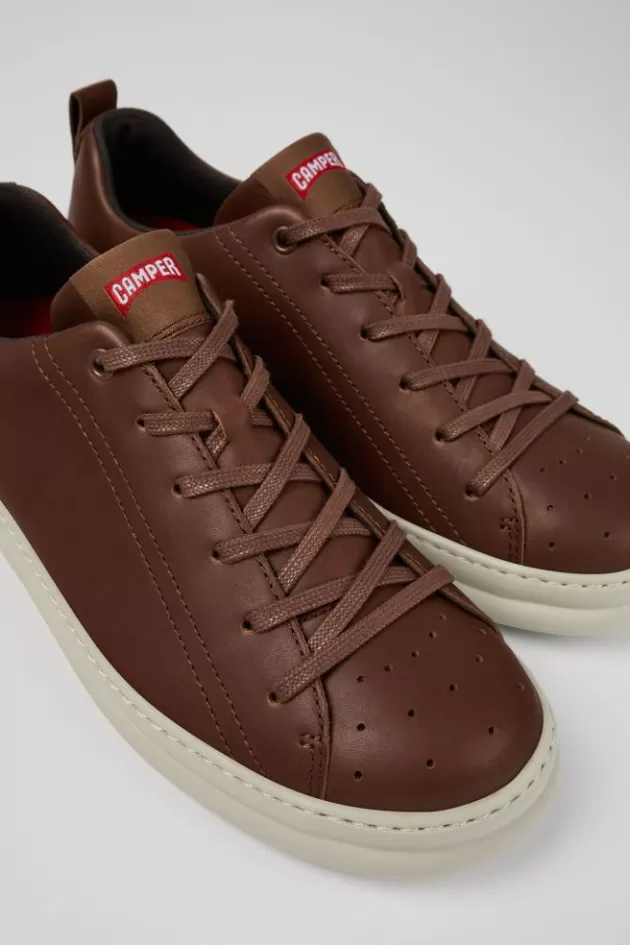 Cheap Camper Bruine Leren Sneaker Voor Heren