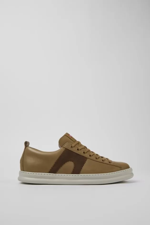 Best Sale Camper Bruine Leren Sneaker Voor Heren