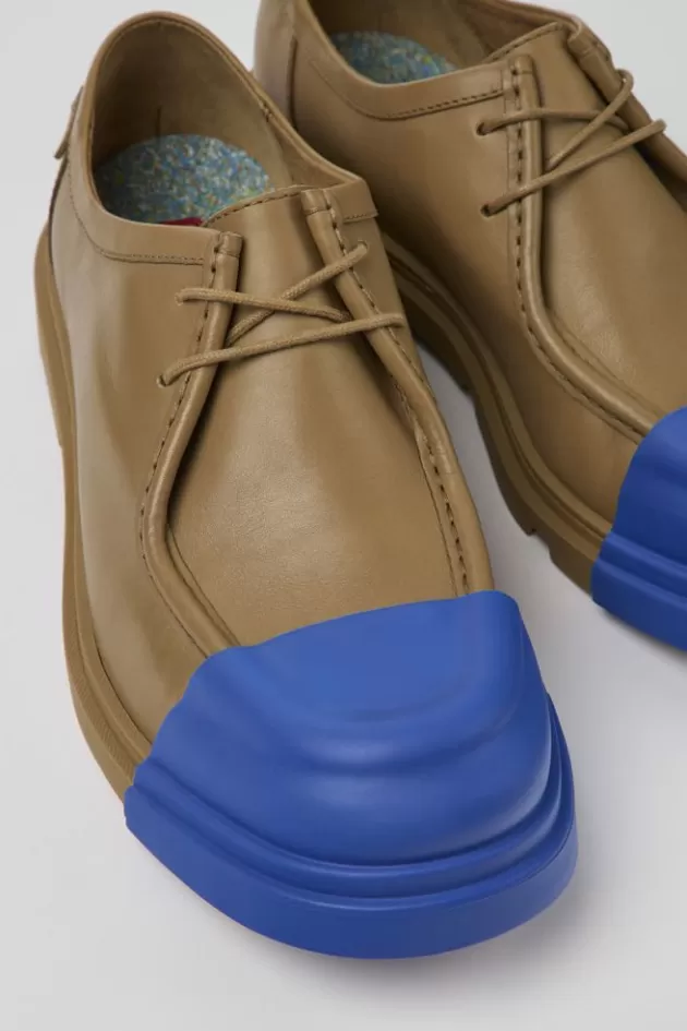 New Camper Bruine Leren Wallabee-Schoen Voor Heren