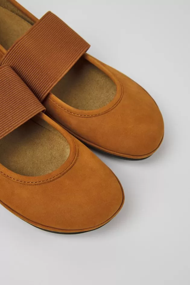 Store Camper Bruine Nubuck Ballerina'S Voor Dames