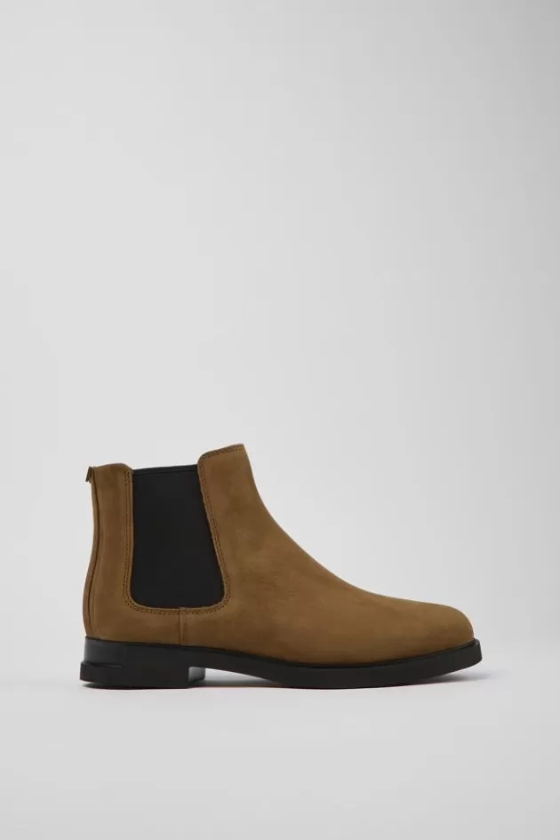 Online Camper Bruine Nubuck Chelseaboots Voor Dames