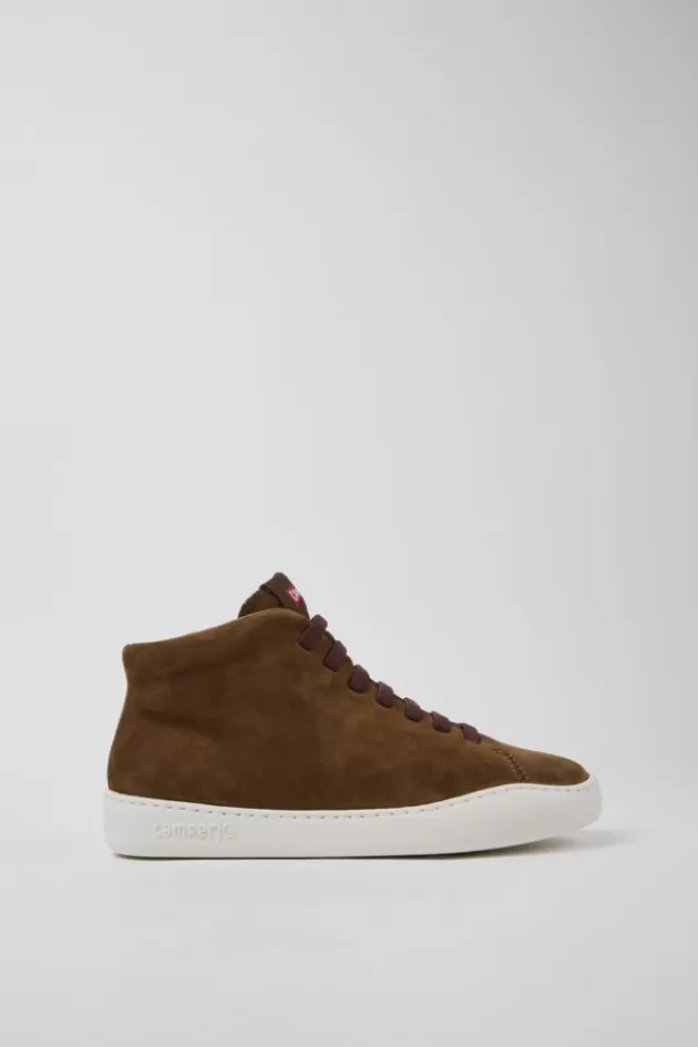 Sale Camper Bruine Nubuck Damessneakers