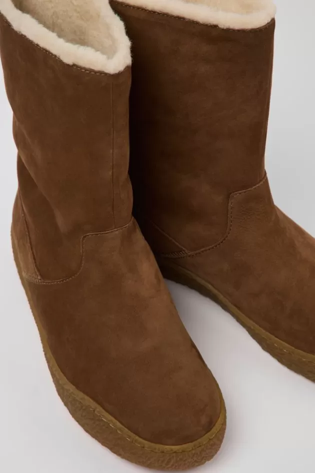 Sale Camper Bruine Nubuck Enkellaarzen Voor Dames