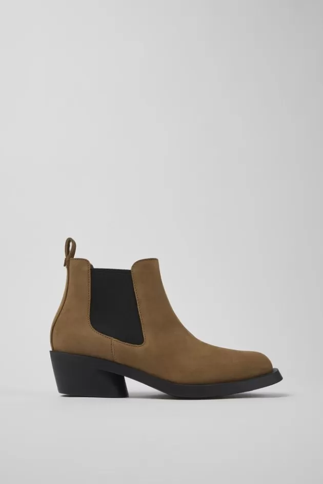 Flash Sale Camper Bruine Nubuck Enkellaarzen Voor Dames