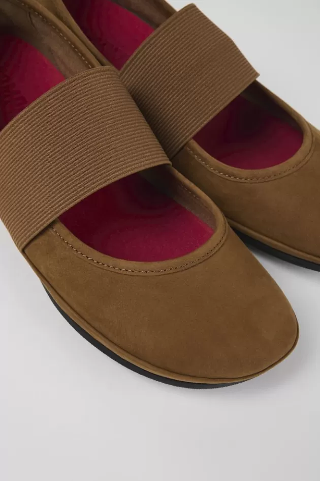 Cheap Camper Bruine Nubuck Mary Jane-Schoen Voor Dames