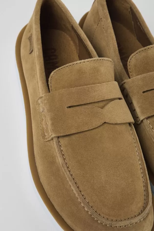 Store Camper Bruine Nubuck Mocassin Voor Heren