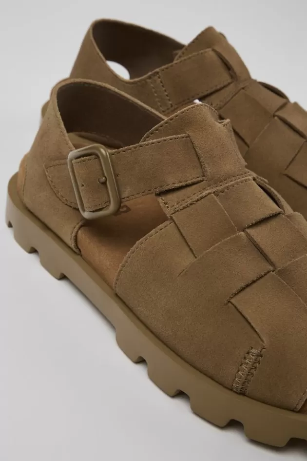 Cheap Camper Bruine Nubuck Sandaal Voor Dames