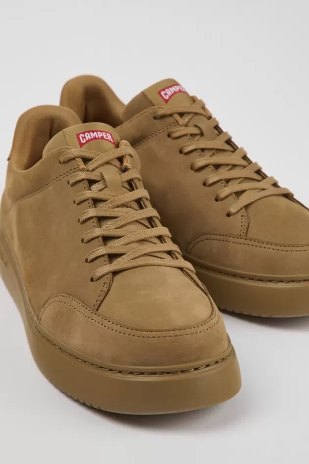 Hot Camper Bruine Nubuck Sneaker Voor Heren