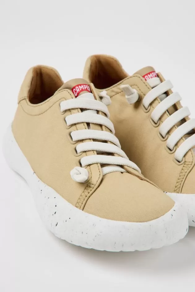 Sale Camper Bruine Stoffen Damessneakers