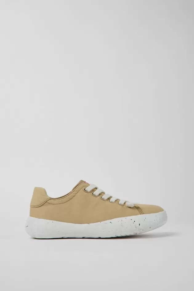 Sale Camper Bruine Stoffen Damessneakers