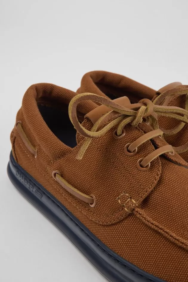 Clearance Camper Bruine Stoffen Herensneakers