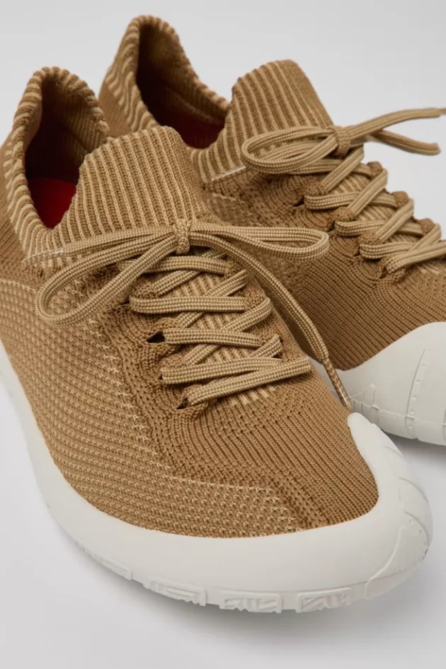 Outlet Camper Bruine Textiel Sneaker Voor Dames