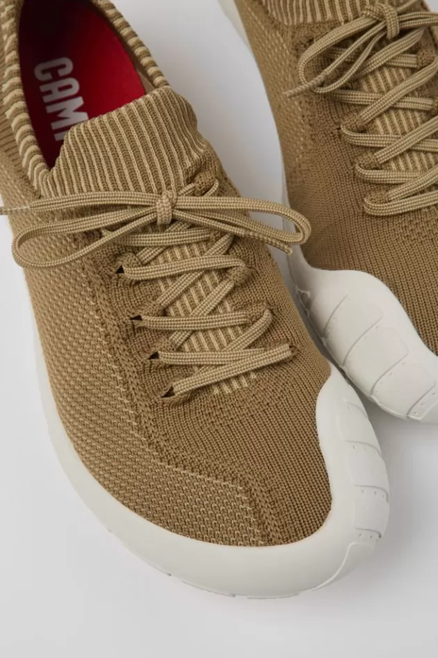 Outlet Camper Bruine Textiel Sneaker Voor Heren
