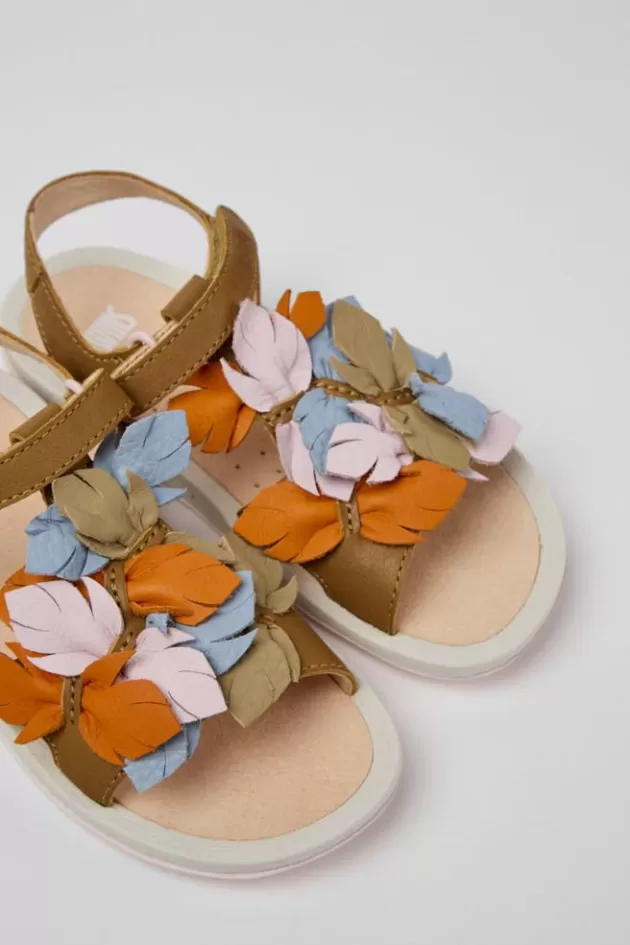 Fashion Camper Bruinen Leren Meisjessandalen
