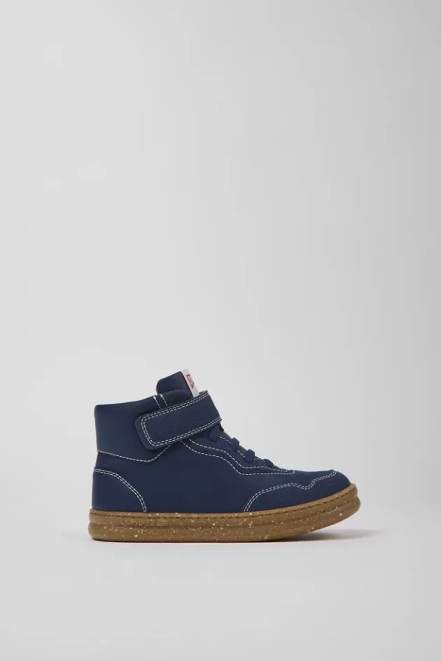 Hot Camper Donkerblauwe Leren En Nubuck Kinder-Enkelboots