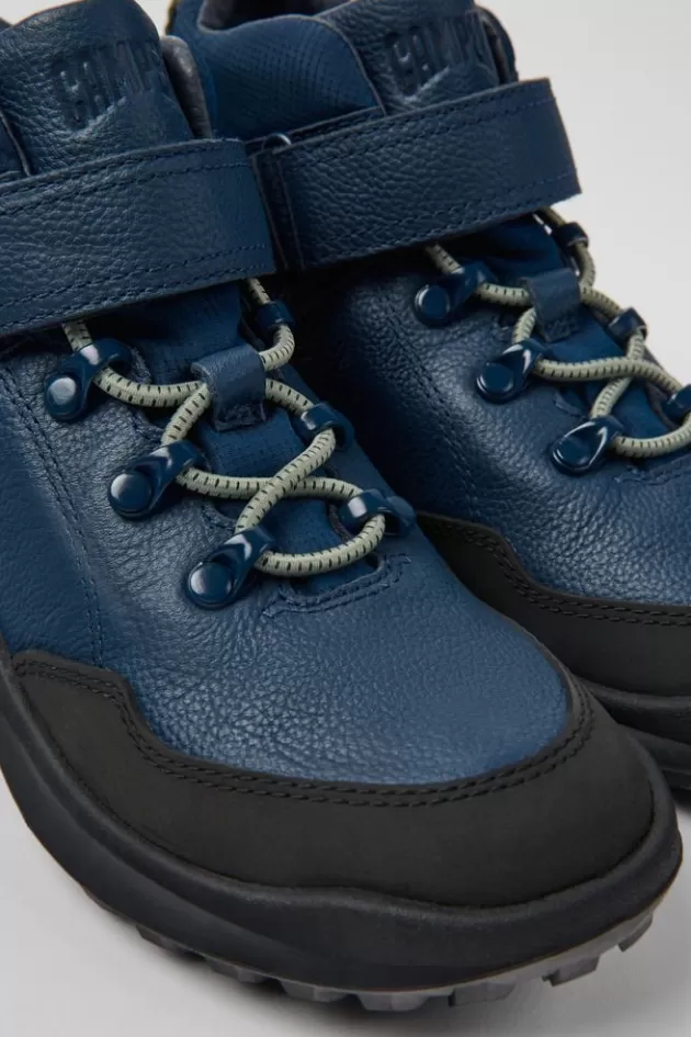 Online Camper Donkerblauwe Leren En Stoffen Kinder-Enkelboots