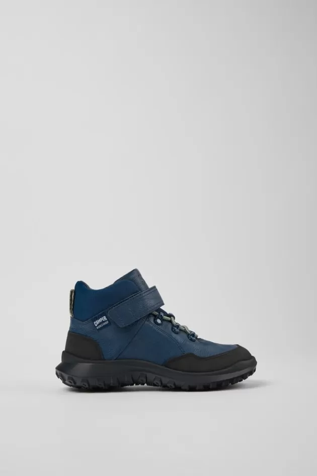 Online Camper Donkerblauwe Leren En Stoffen Kinder-Enkelboots