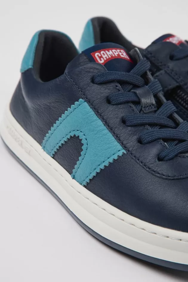 Outlet Camper Donkerblauwe Leren Kindersneakers
