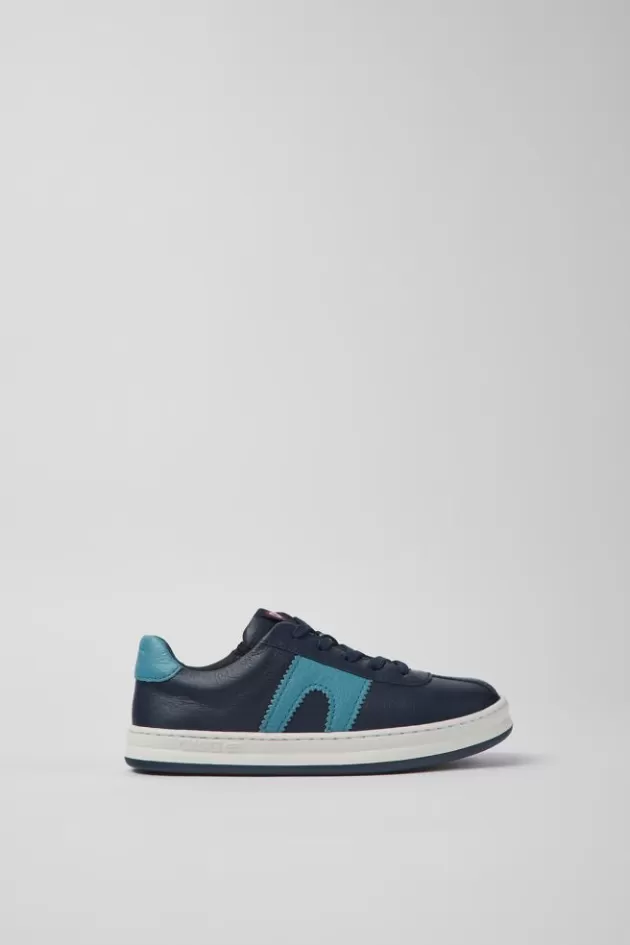 Outlet Camper Donkerblauwe Leren Kindersneakers