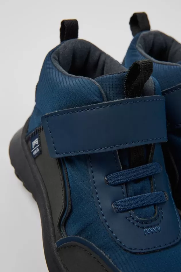 Cheap Camper Donkerblauwe Stoffen En Leren Kinder-Enkelboots