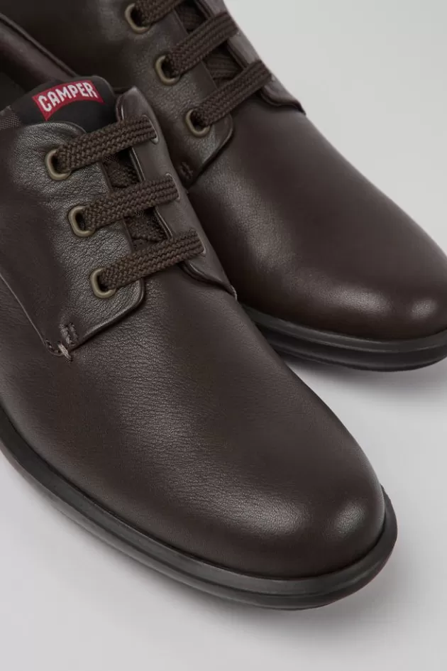 Clearance Camper Donkerbruine Blucher-Herenschoenen