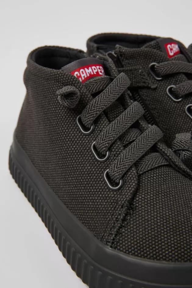 Sale Camper Donkergrijze Stoffen Kindersneakers